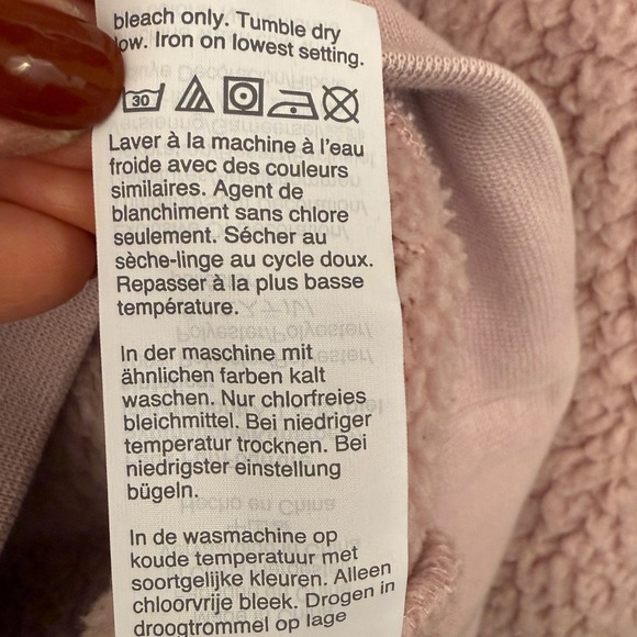 J. Crew Vintage Fleece Teddy Sherpa Half Zip Hoodie Pink XS - Picture 7 of 11